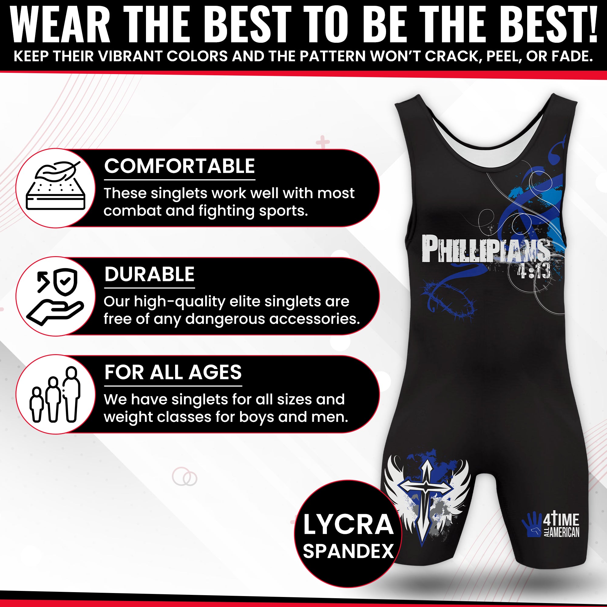 Blue Wrestling Singlet