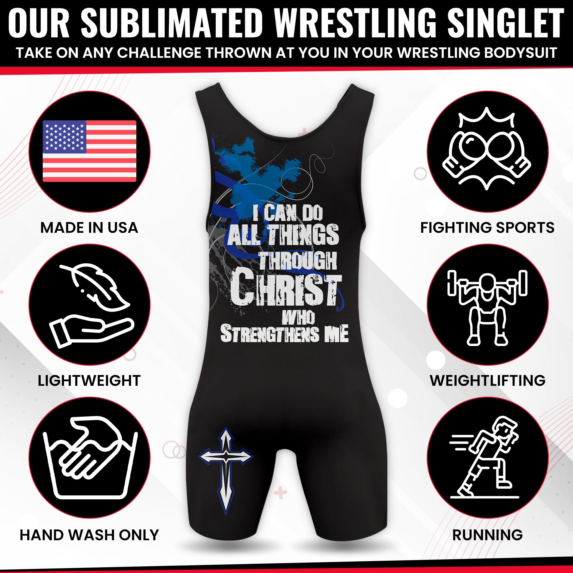 Blue Wrestling Singlet