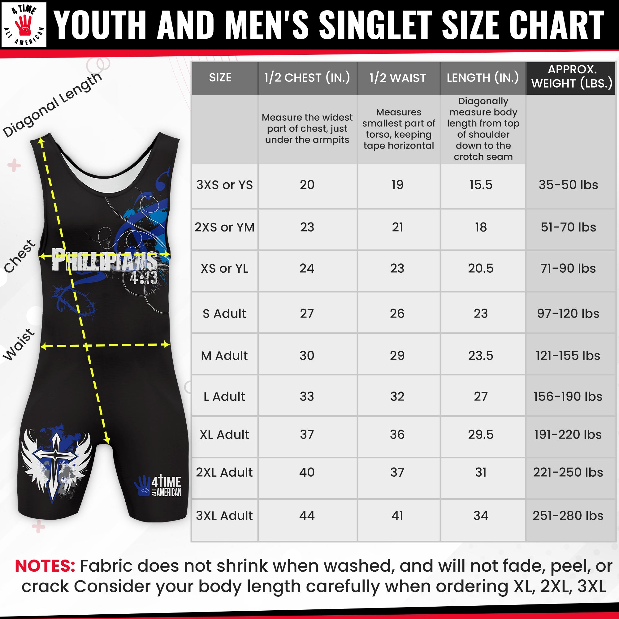 Blue Wrestling Singlet