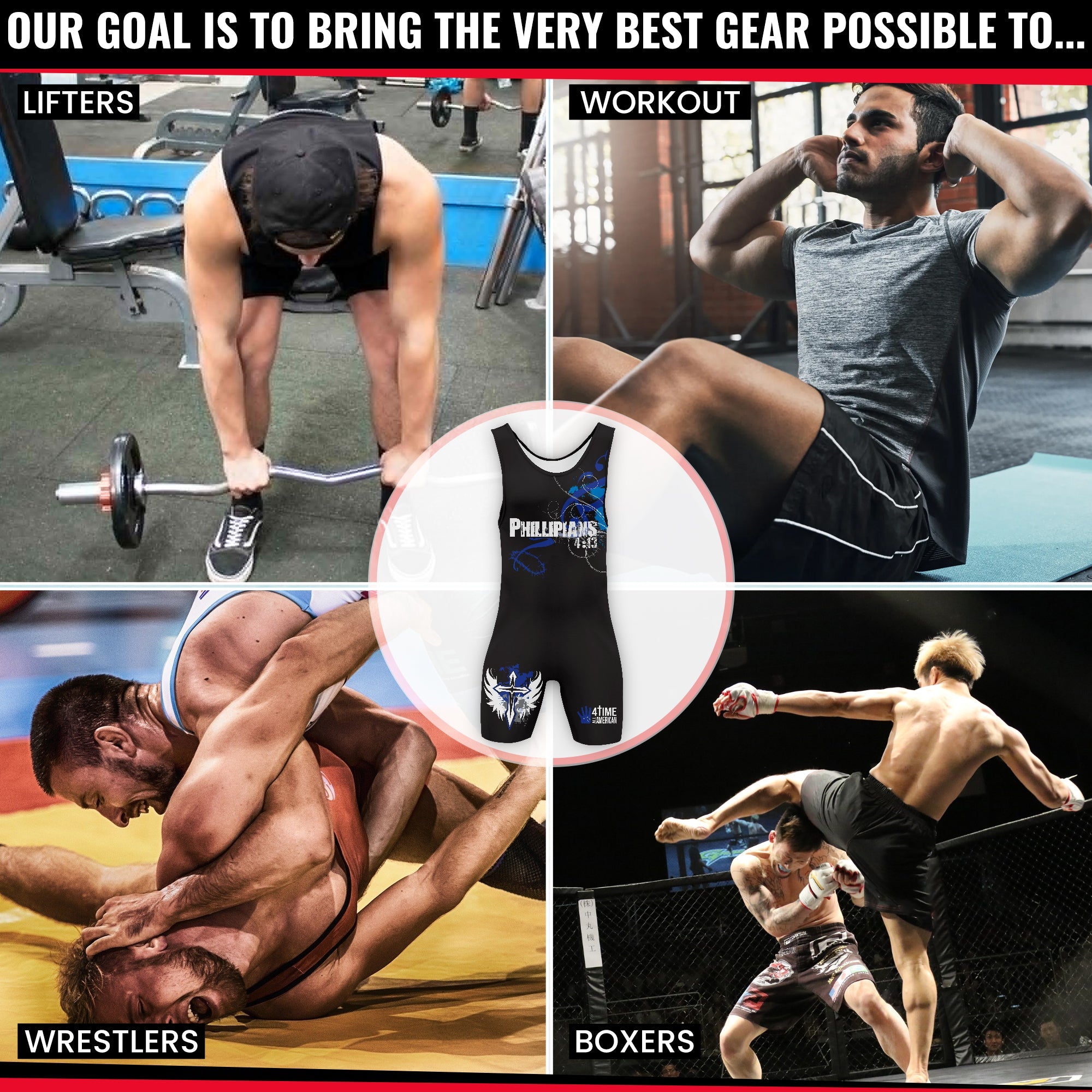 Blue Wrestling Singlet