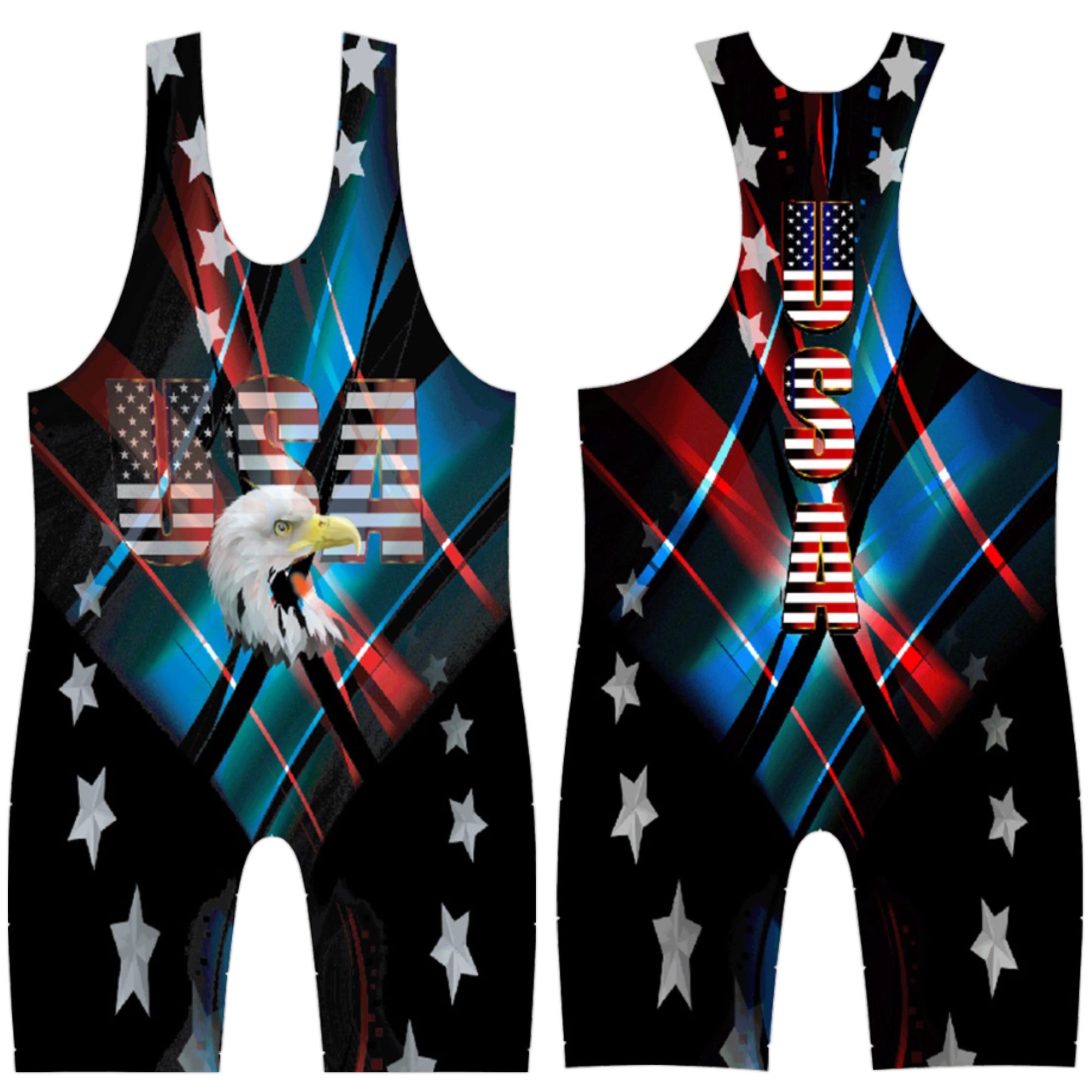 USA Black Wrestling Singlet