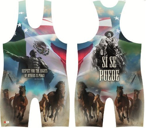 Mexico USA Wrestling Singlet